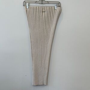 Zara Cream Ribbed Pencil Skirt